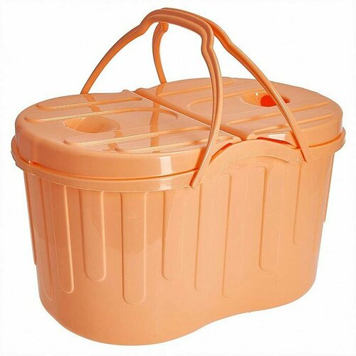 Корзина для пикника пластиковая 25 литров Verde Rio, цвет персиковый