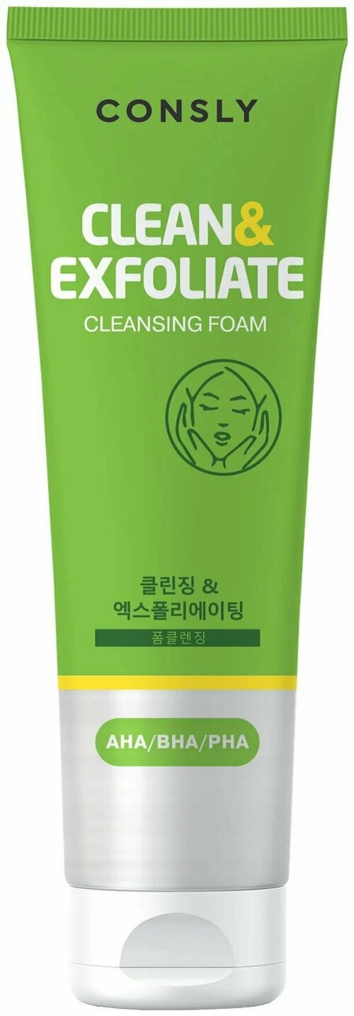 Consly Пенка для умывания с AHA, BHA, PHA кислотами AHA, BHA, PHA Cleansing Foam Clean&Exfoliate