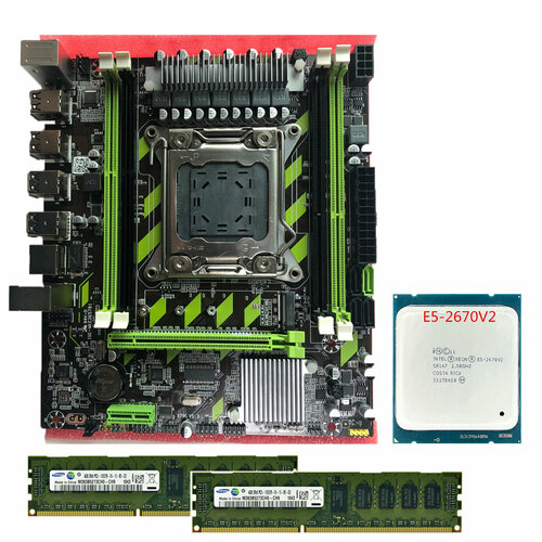Комплект плата Atermiter X79 RS7 сокет 2011 + процессор десять ядер XEON E5-2670 v2 + 8Гб памяти ДДР3 OEM