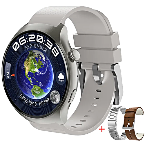 Смарт часы HW6 MINI Умные часы PREMIUM Series Smart Watch AMOLED, iOS, Android, СhatGPT, Bluetooth звонки, 3 ремешка в комплекте, Cеребристый