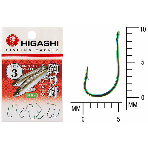 фото Higashi крючок higashi umitanago ringed #3 green