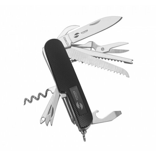 фото Stinger fk-k5013all нож перочинный stinger, 89 мм, 15 функций, материал рукояти: алюминий (чёрный)