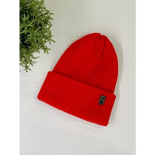 фото Шапка бини афины, размер 56/58, красный fashion