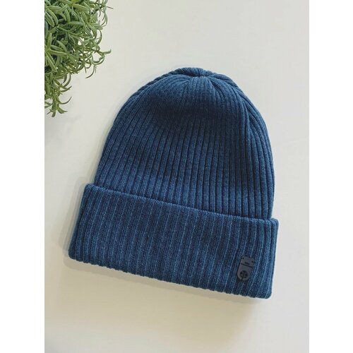 фото Шапка бини афины, размер 56/58, синий fashion