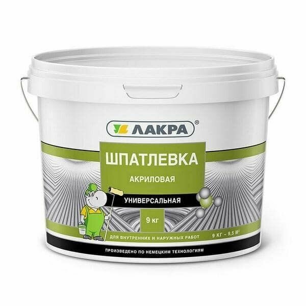 фото Шпатлевка акриловая универсальная Лакра для внутренних и наружных работ 9кг подарок на день рождения мужчине, любимому, папе, дедушке, парню