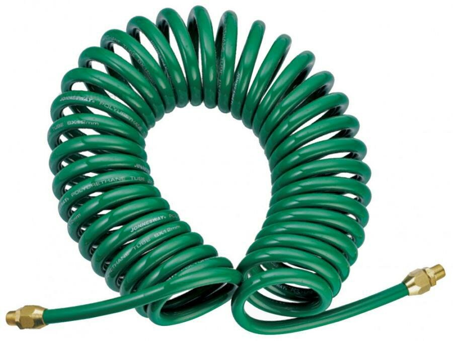JONNESWAY JAZ7214J Шланг для пневмоинструмента, соединение BSP 1/4"M, спиральный, d = 8 мм, D = 12 мм, длина 13 м JONNESWAY JAZ-7214J