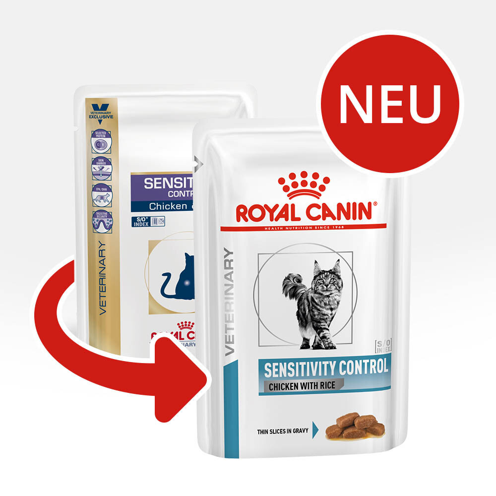 Влажный корм для кошек Royal Canin Sensitivity при проблемах с ЖКТ, при аллергии, с курицей, с рисом 85 г (кусочки в желе)