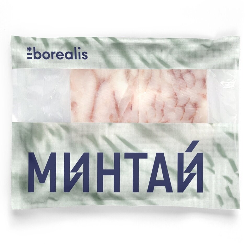 Минтай замороженный Borealis филе блочное без кожи