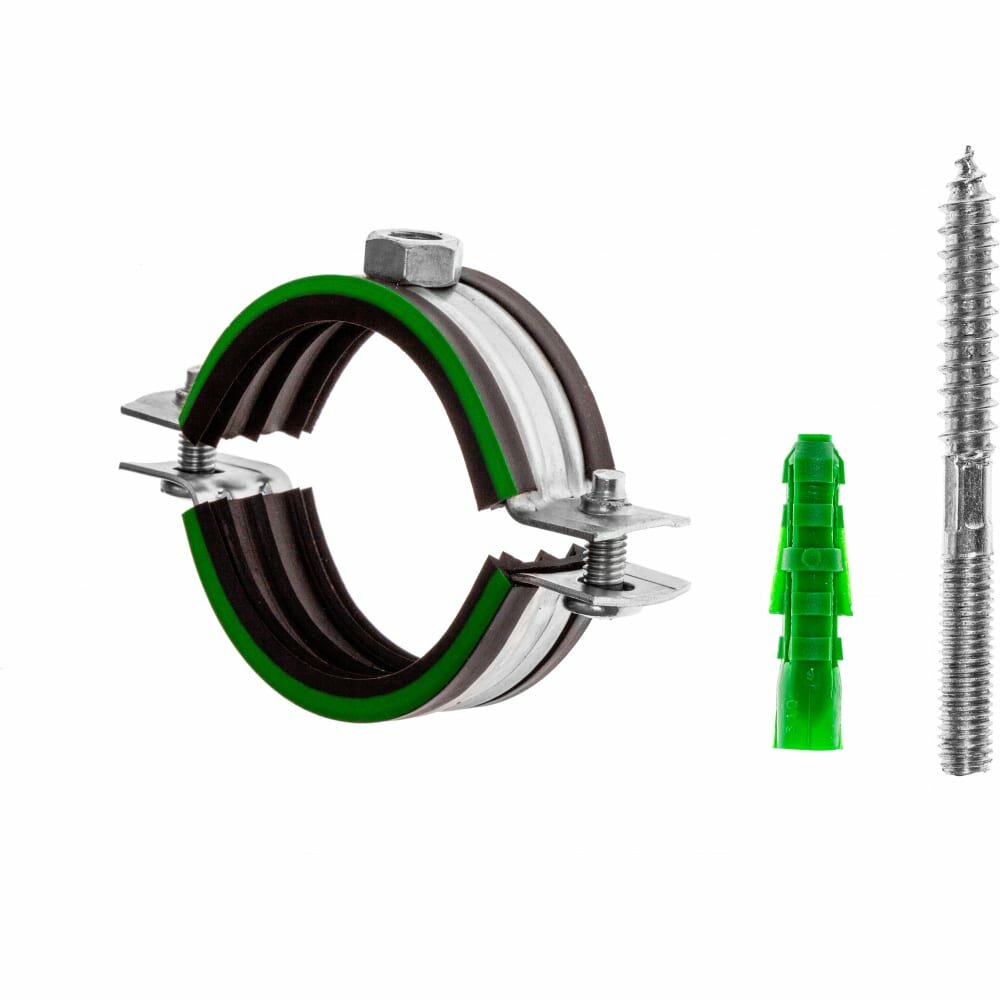 фото Комплект MAYER сантех. хомут со шпилькой 8x80 и дюбелем д/труб 1 1/2" (48-52 мм), гайка М8 14 0112 1/14 0112 18