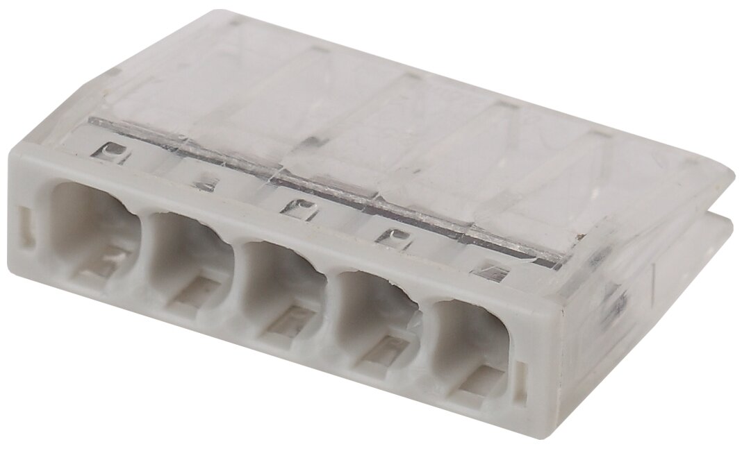 фото ЭРА NO-224-31 Клемма СМК компактная, серия 205, 5 отверстий, 0,5-2,5 мм2 (упак. 4 шт.) (80/1920/3840