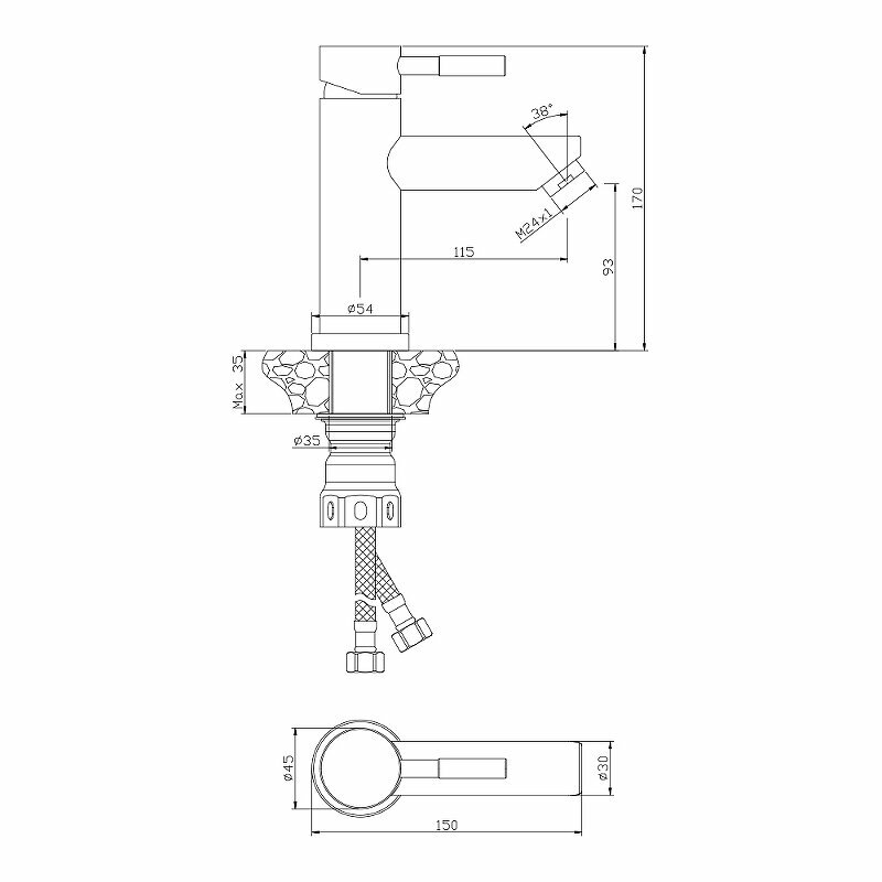 Смеситель для раковины Olive'S Balear черный 13100BLB — фото 1