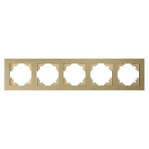 Рамка 5-местная, стекло, STEKKER, GFR00-7005-08, серия Катрин, золото fr_49040 рамка для тв мэри шейх гш 08 орех тайский золото с размером экрана до 130х77 см