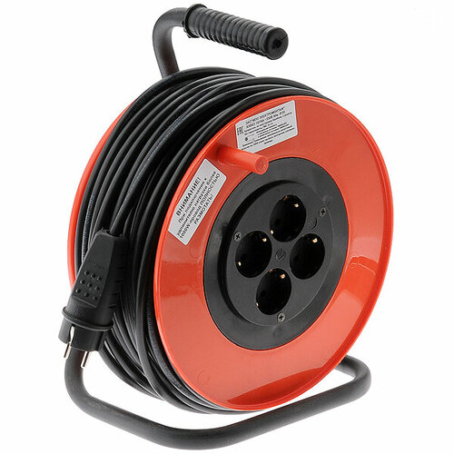 Удлинитель на пластиковой катушке 4роз. 