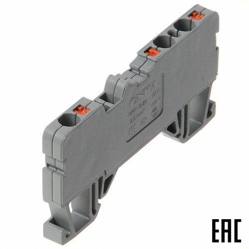 Клемма OPK-G-2C 1020285/1262 трехпроводная пружинная серая 2,5мм2 24А 750В ширина 5,9мм ONKA (3 шт. в комплекте)