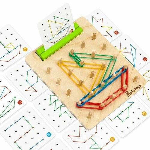 Игра-головоломка, Alatoys, геоборд с резинками, деревянная, 1 шт.