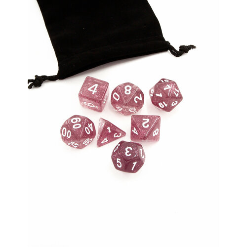 Набор кубиков Stuff-Pro для ролевых игр (блестящий фиолетовый)