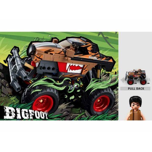 Конструктор пластик. Sluban Монстр-трак коричневый(38х28,5х6,7см,269дет,1фигурка, в кор.)