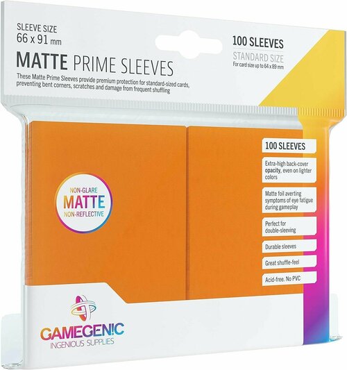 Протекторы для карт Gamegenic Matte Prime Sleeves Orange (100)
