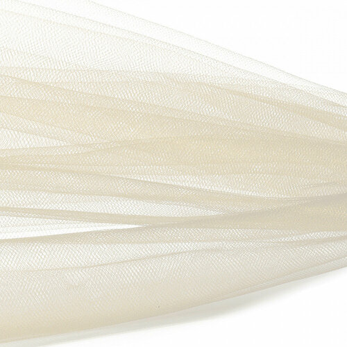 Фатин Кристалл средней жесткости блестящий арт. K. TRM шир.300см, 100% полиэстер цв.105 К уп.50м - слоновая кость