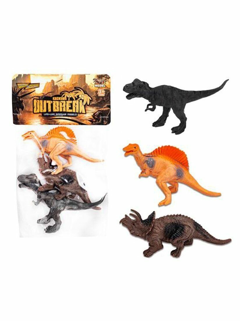 Набор фигурок Динозавры, 3 шт, пакет