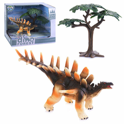 фигурка динозавр анкилозавр оранжевый с аксессуаром Динозавр JS10-13A Анкилозавр в коробке