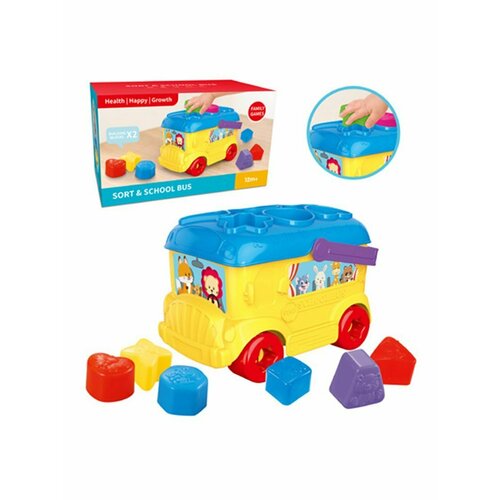 развивающая игрушка игроленд автобус сортер разноцветный Автобус-сортер Shantoi Gepau 21403