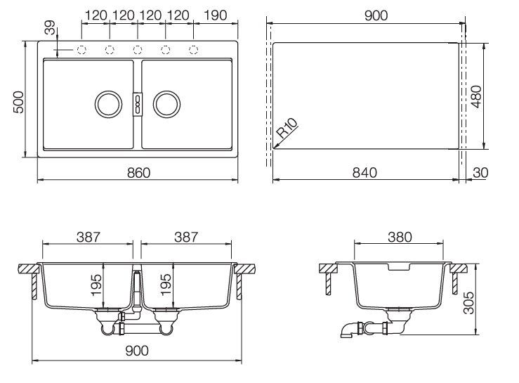 Кухонная мойка Schock Horizont N-200 магнолия - фотография № 3