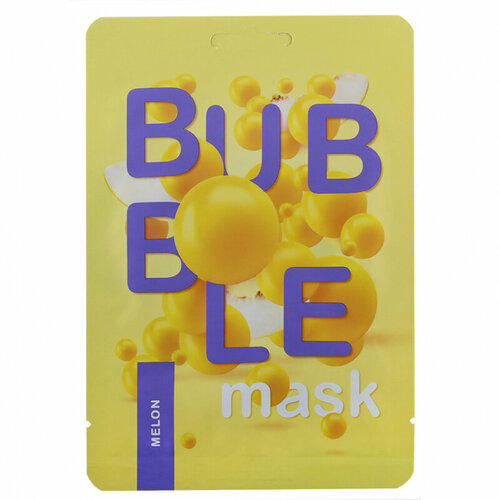 Пузырьковая маска для лица BUBBLE MASK с экстрактом дыни, 1 шт