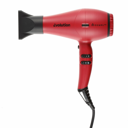 Фен DEWAL PRO EVOLUTION, 2300 Вт, 2 насадки, ионизация, красный babyliss pro caruso фен 2400 вт ионизация 2 насадки