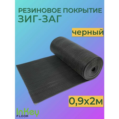 Противоскользящее покрытие из ПВХ 0,9 на 2 метра Черный для бассейна, бань и саун.