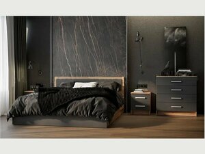 Фото Модульная спальня Мартина, композиция 3 (Дуб крафт/ Графит)