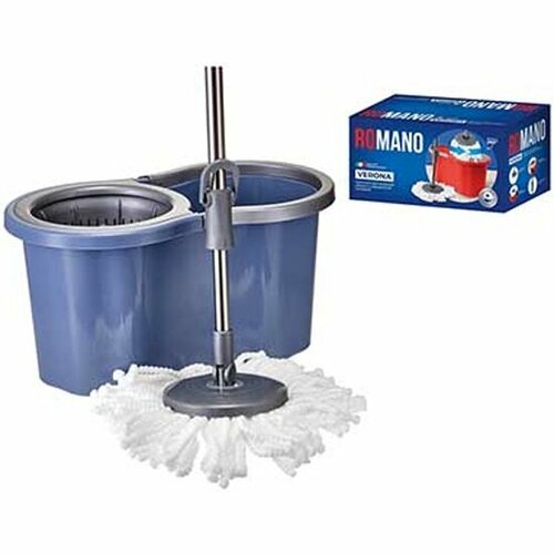 Комплект для уборки ROMANO Verona (ведро 19л с отжимом+швабра с насадкой) лазурный