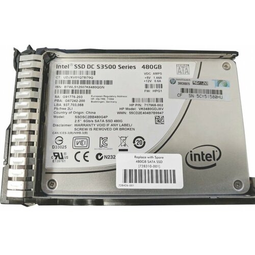 Жесткий диск HP 871639-001 480Gb SATAIII 25 SSD 5363000₽