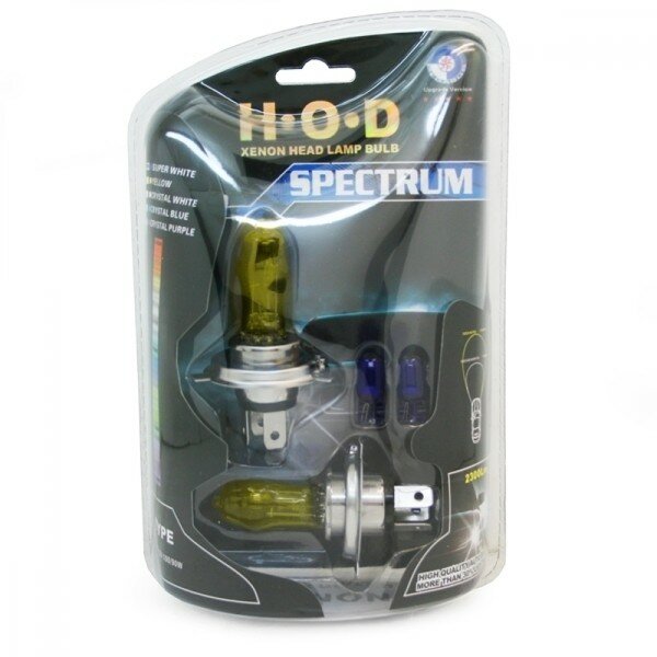 Лампы галогенные «H.O.D» SPECTRUM H1 (55W SUPER YELLOW лампочки T10 в комплекте) #21087