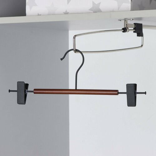 Плечики для брюк и юбок с зажимами Гранж силиконовые вставки бук 31х12 см 476₽