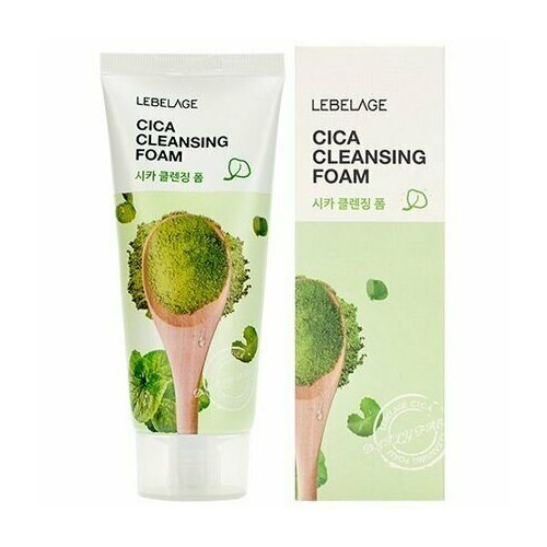 Пенка для умывания с центеллой азиатской Lebelage Cica Cleansing Foam 100ml мусс для умывания nature republic пенка для умывания с чайным деревом и центеллой азиатской green derma tea tree cica foam cleanser