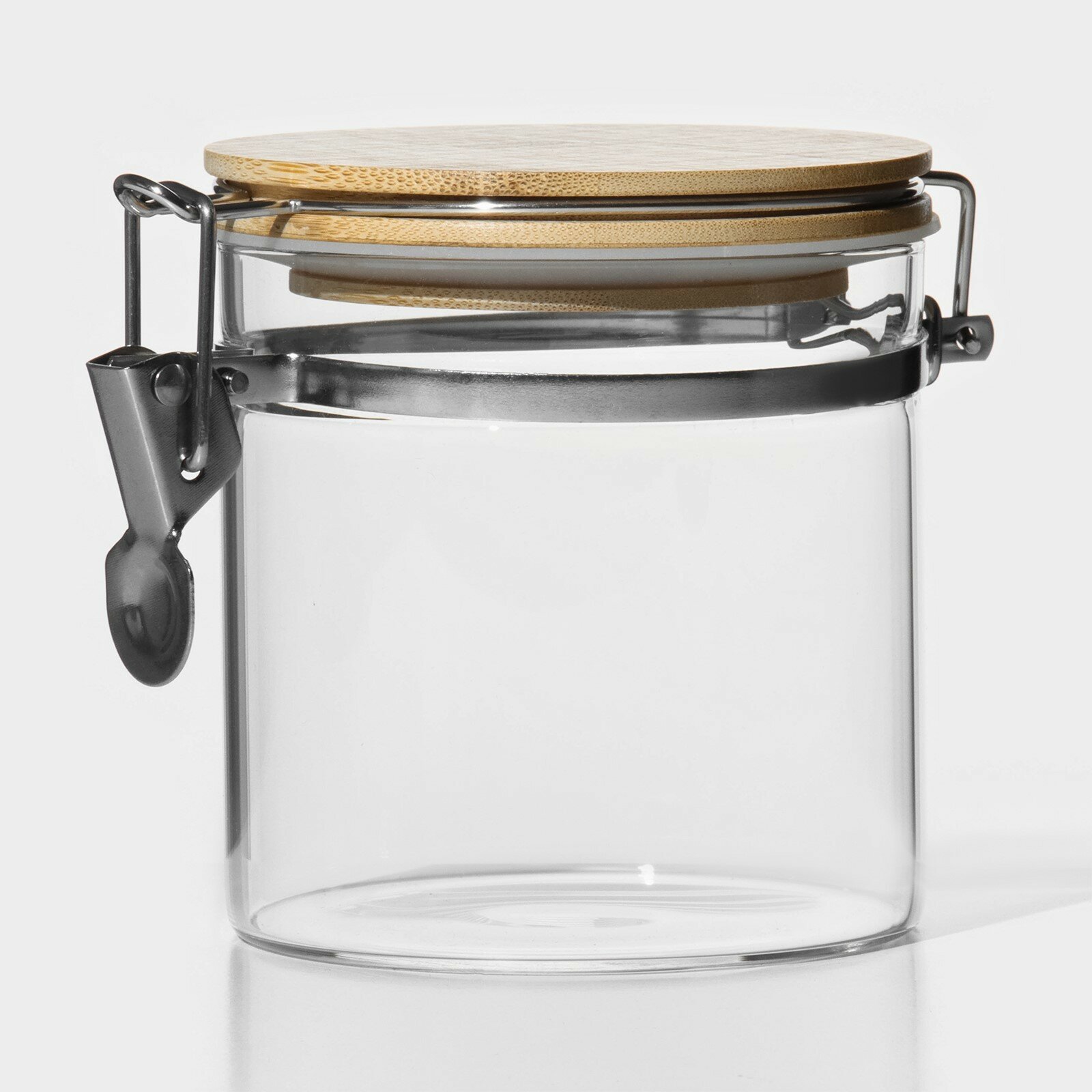 фото Банка стеклянная для сыпучих продуктов с бугельным замком BellaTenero "Эко", 500 мл, 10х10,3 см