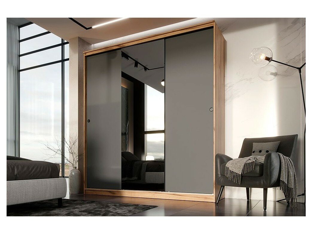 фото Шкаф-купе Альянс 1500 (Крафт / Графит)