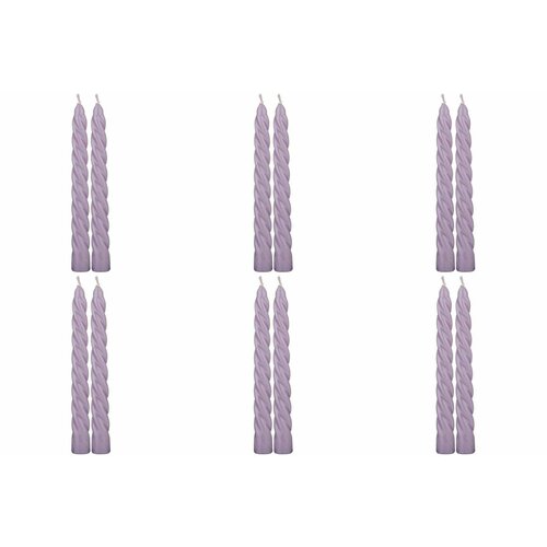 Antella Набор свечей, витая, цвет фиолетовый, 2 шт в уп, 6 уп