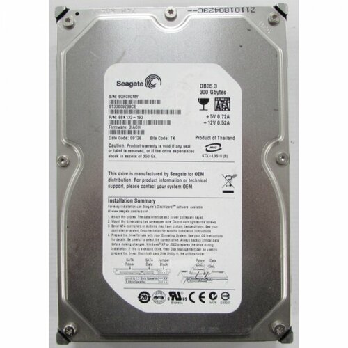 Жесткий диск Seagate 9BK134 400Gb 7200 SATAII 35 HDD 3546500₽