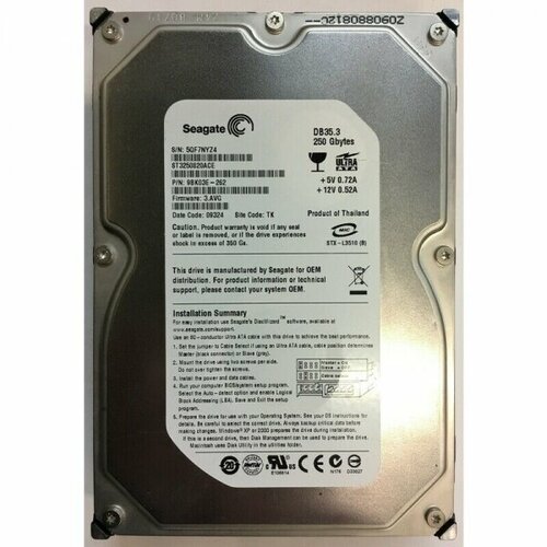 Жесткий диск Seagate ST3250820ACE 250Gb 7200 IDE 3.5 HDD жесткий диск seagate 9em03e 250gb 7200 ide 3 5 hdd