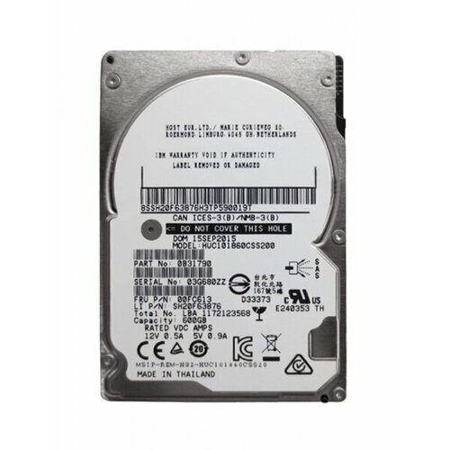 Жесткий диск Lenovo 00FC613 600Gb 10000 SAS 25 HDD 5877500₽