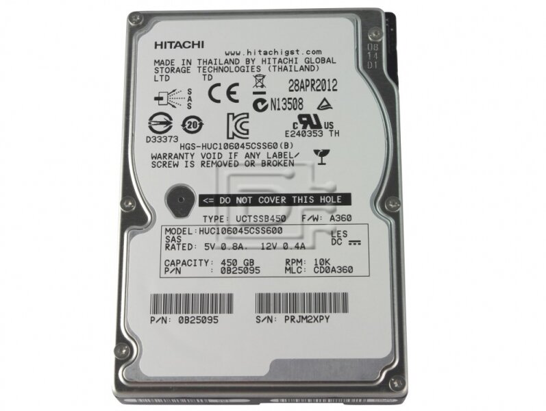 Жесткий диск Hitachi HUC106045CSS600 450Gb 10000 SAS 2,5" HDD