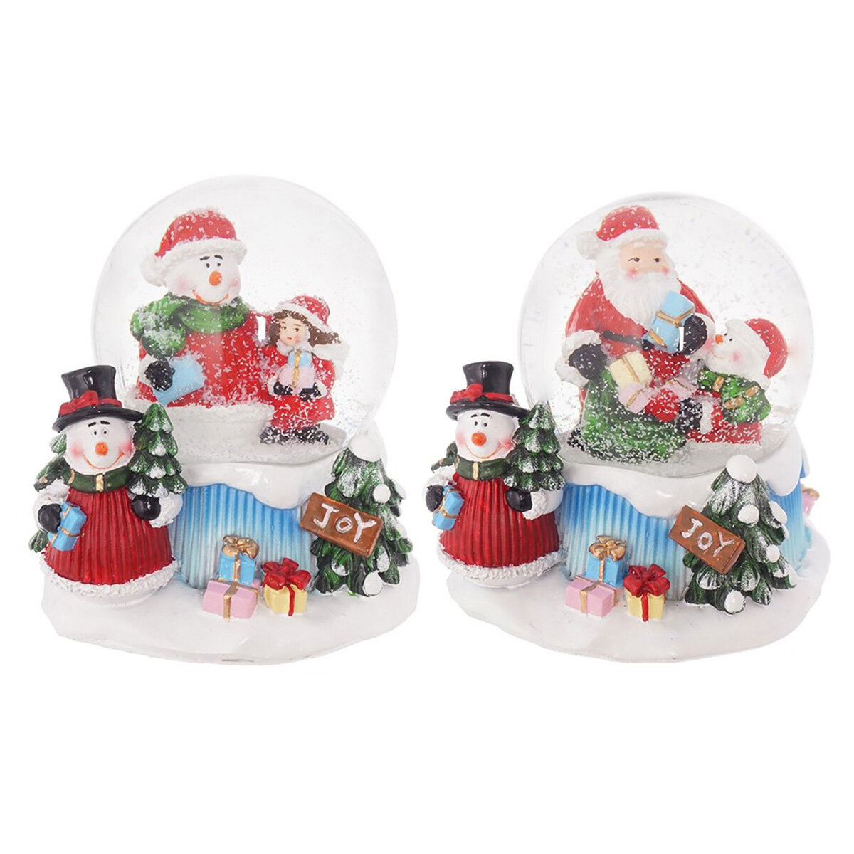 722529 Фигурка декоративная Санта/Снеговик в стеклянном шаре 8.8 х 9.4 х 8.6 см в ассортименте
