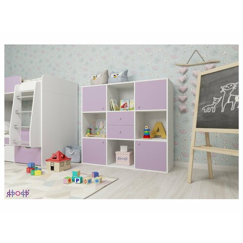 Стеллаж Джери (Ирис, Белое дерево)