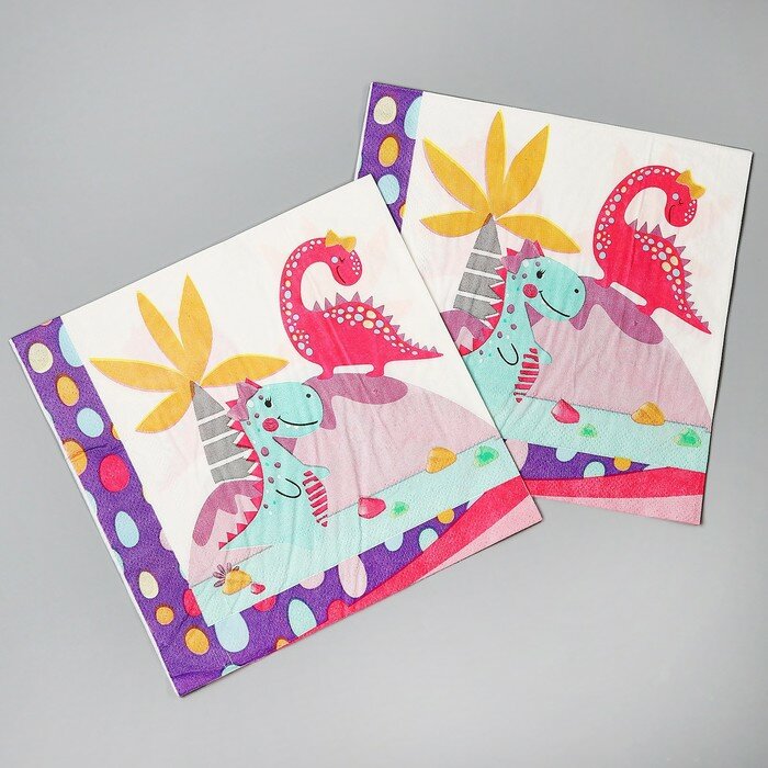 фото Страна Карнавалия Салфетки бумажные «Дино», в наборе 20 шт.