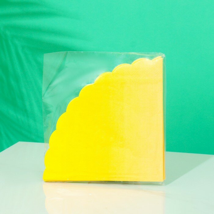 фото Салфетка круглая 32 см 12шт/уп желтый градиент