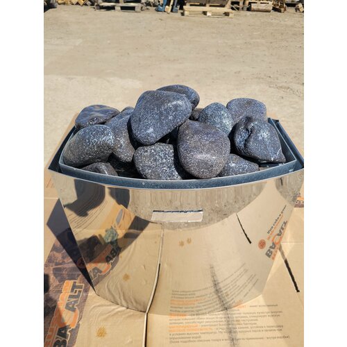 Хромит шлифованный камни для бани и сауны (фракция 7-14 см) упаковка 10 кг кавказский речной шлифованный камни для бани сауны сорт прима 7 14 см 10 кг