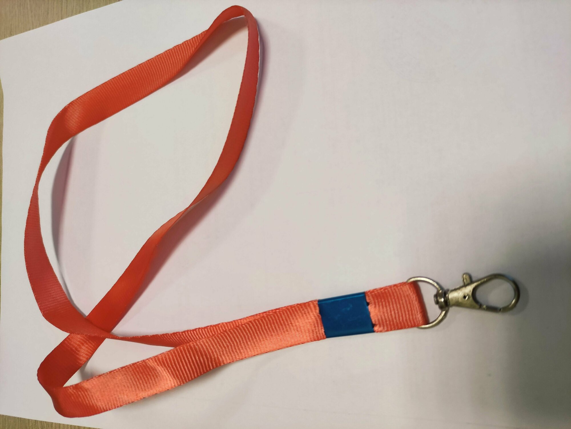 Лента для бейджа с карабином (ланъярд) цвет красный 5 шт