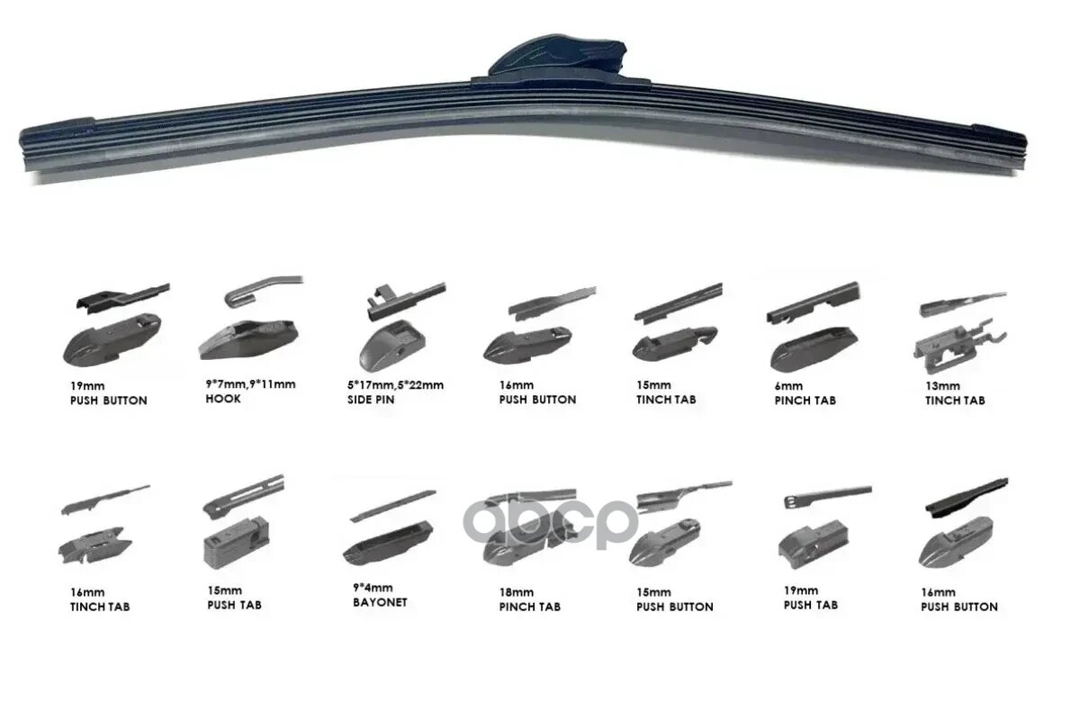 фото Щетка Стеклоочистителя С Адаптерами 24 /600 Mm, Бескаркасная CWORKS арт. D20CR0024